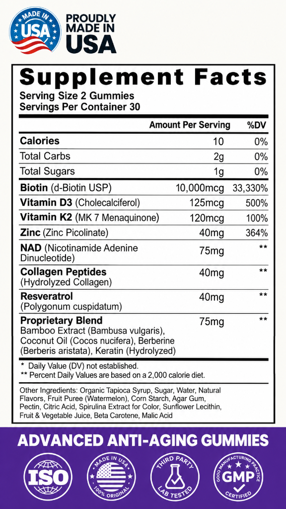 Supplement Facts - حقائق المكمل الغذائي والاعتمادات